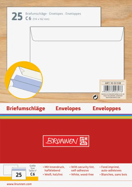 Enveloppe 114x162MM Blanches 25PC