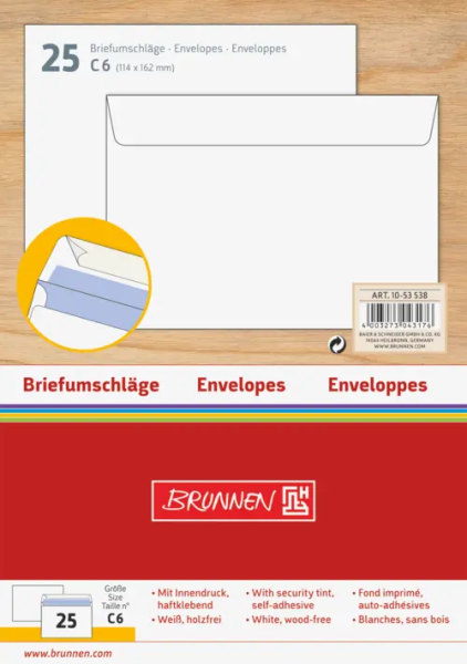 Enveloppe 114x162MM Blanches 25PC