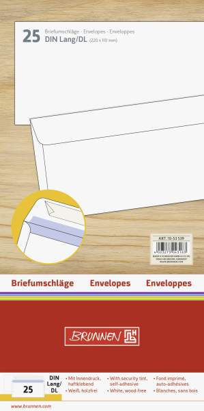 Enveloppe 110X220MM Blanches 25PC