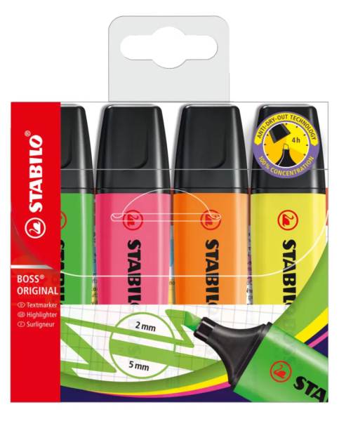 Stabilo Boss 4-Stéck Marker
