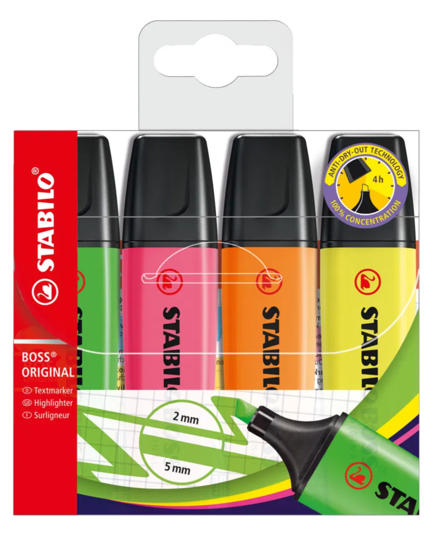 Stabilo Boss 4-Stéck Marker