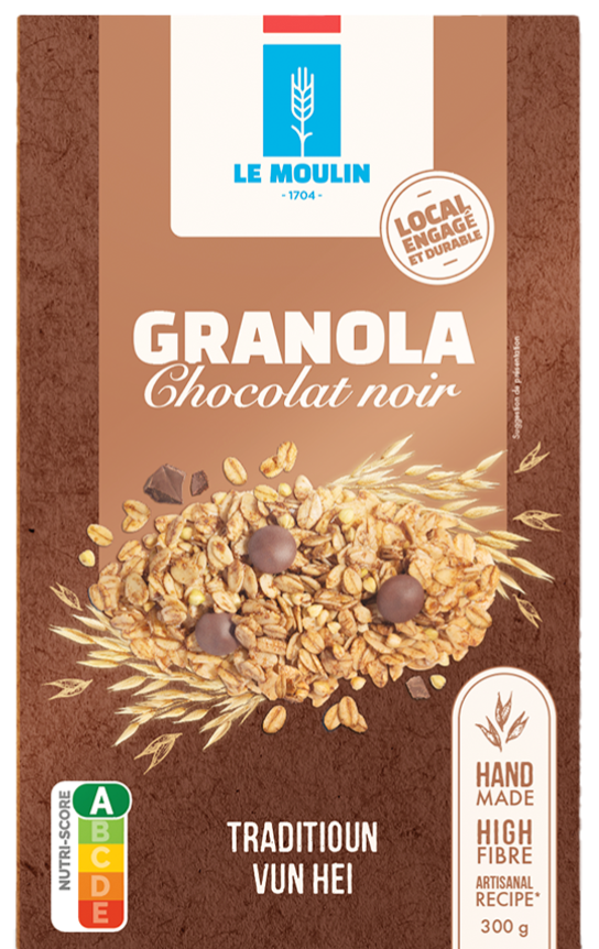 Granola mat donkeler Schockela