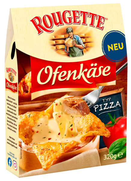 Rougette baked cheese type pizza