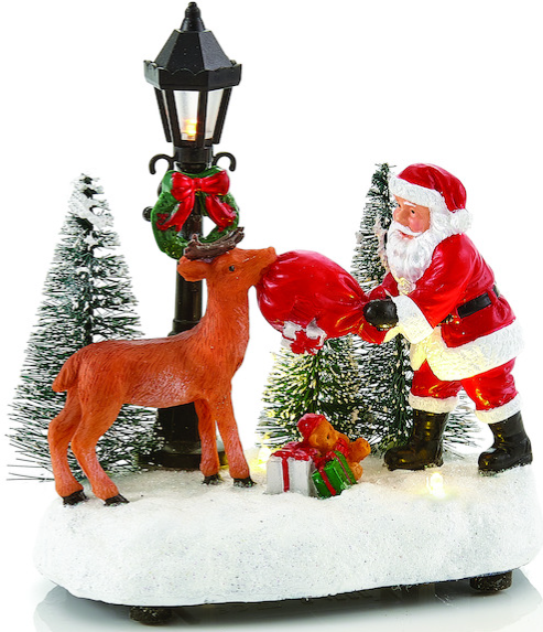 Weihnachtsmann und Rentier LED